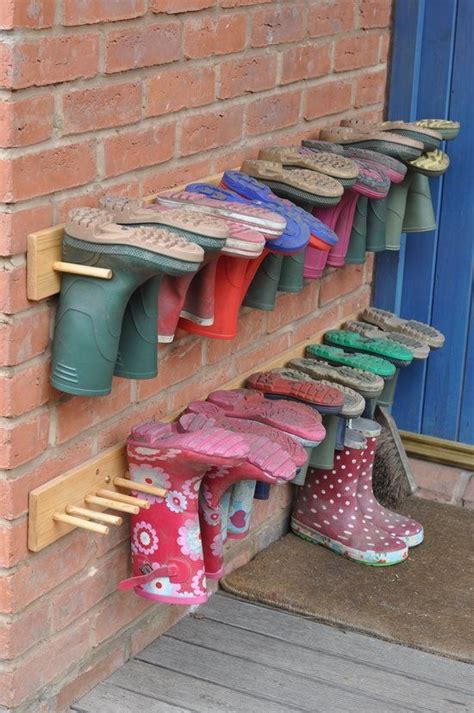 Use A Pegged Coat Rack Boot Storage Home Organization Storage And