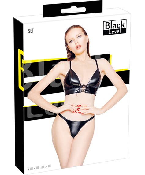 Black Level Black Vinyl Lingerie Set SexyStyle Eu