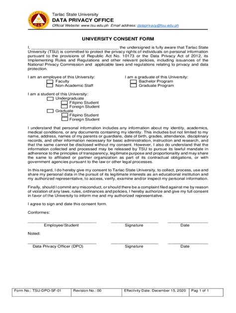 Fillable Online For Faculty And Personnel Tarlac State University Fax