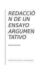 SPAN 2040 Tarea 5 2 docx REDACCIÓ N DE UN ENSAYO ARGUMEN TATIVO