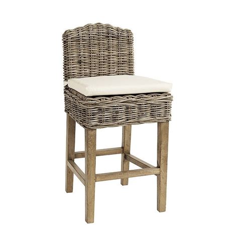 Rosalind Washed Gray Wicker Bar Stool Wicker Bar Stools Wicker