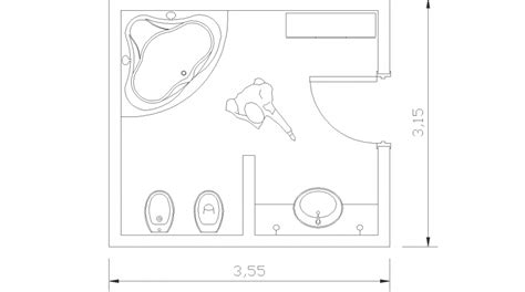 Bath Room Plan With A Detailing Dwg File Cadbull