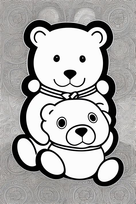 Lexica Coloring Book Design Of Teddy Bears And Valentines Day Background