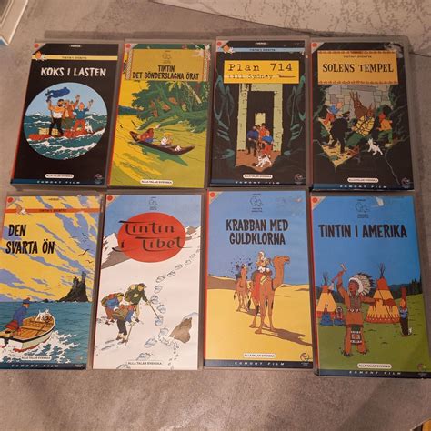 Se produkter som liknar Tintin vhs 7 st med röd rygg på Tradera 603303357