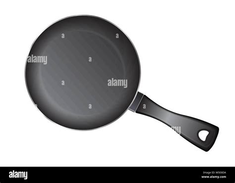 Vector Realistic Empty Frying Pan Top View Isolated On White