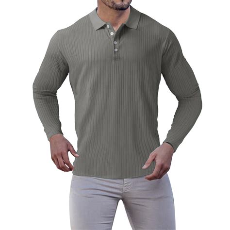 KaLI_store Mens Golf Polos Men's Polo Shirt Long Sleeve Golf Shirts ...