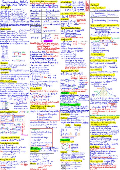 Formelsammlung Ingenieurmathematik 2 Zu Allen Übungen Und Tutorien