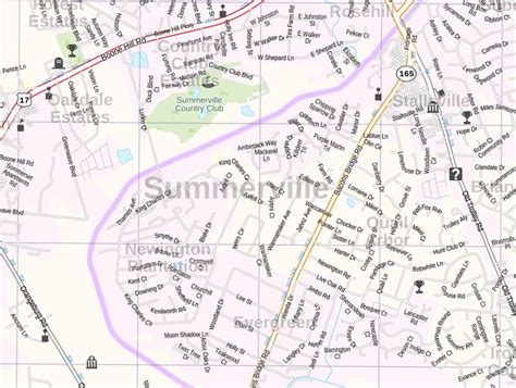 Printable Street Map Of Summerville Sc | Printable Map of The United States