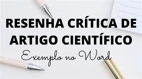 Como Escrever Resenha Cr Tica De Artigo Cient Fico Exemplo Passo