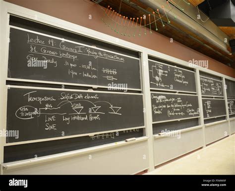 University Lecture Hall Blackboard With Notes Written By Biology