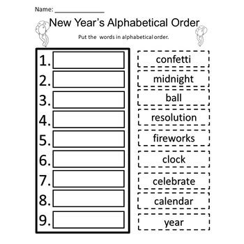 New Year S Themed Literacy And Math No Prep Worksheets Nd Grade