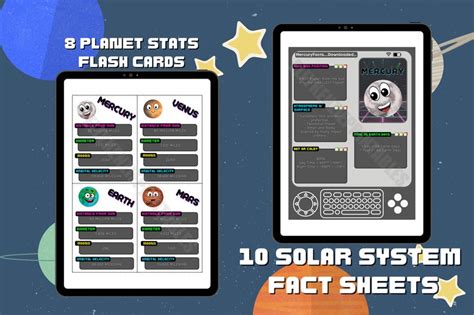 Printable Solar System Bundle Planet Fact Sheets Planet Flash Cards Etsy