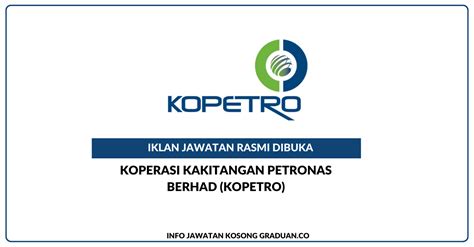 Permohonan Jawatan Kosong Koperasi Kakitangan Petronas Berhad Kopetro