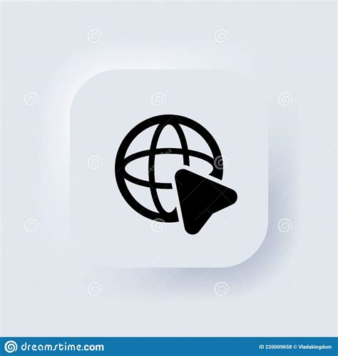 Globe Icon Website Neumorphic Ui Ux White User Interface Web Button