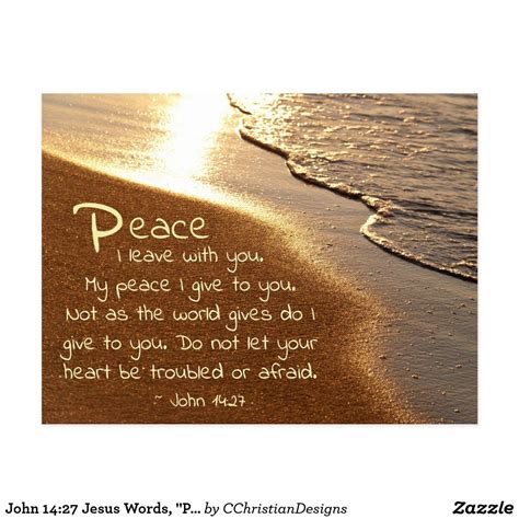 John 14 27 Jesus Words Peace I Leave With You Postcard Zazzle