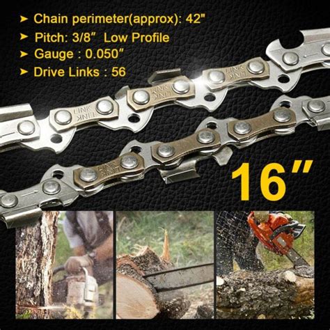 3 Pack 16 Chainsaw Chains 3 8 Lp 050 56 Drive Links Fits Craftsman Echo Homel Ebay