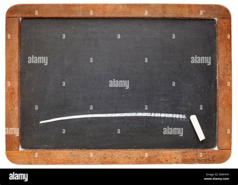 Blank Slate Blackboard With A Single White Chalk Line Stock Photo Alamy