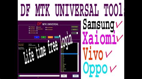 Df Mtk Universal Tool Vivo Oppo Xaiomi Samsung Unlock Tool Free