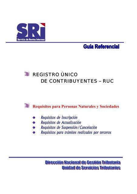 registro único de contribuyentes ruc Servicio de Rentas Internas