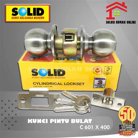 Jual Solid Handle Kunci Pintu Bulat Cylindrical Lockset C 601 X 400 Us32d Kota Surabaya