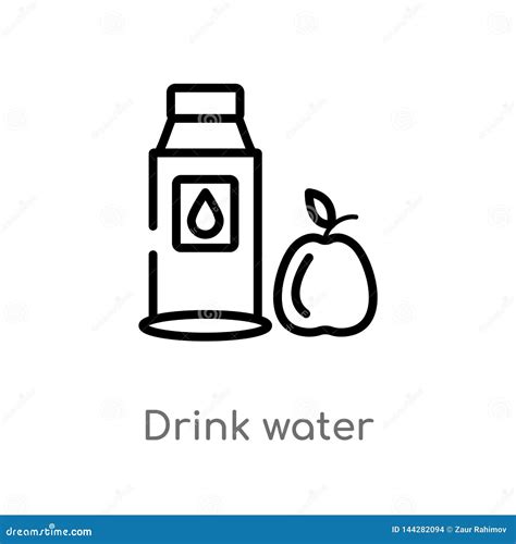 Outline Drink Water Vector Icon Isolated Black Simple Line Element