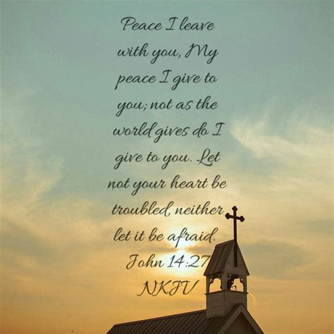 Peace I Leave With You Inspirational Words Scripture Memorization