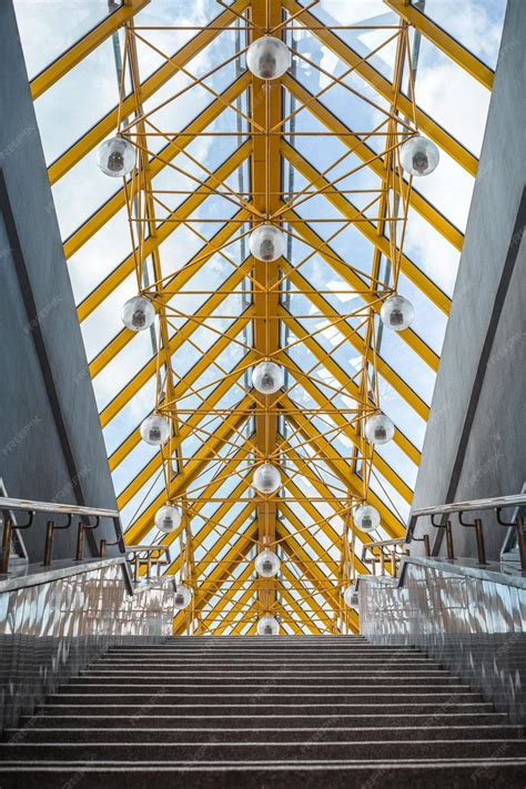 Premium Photo | Abstract lines on architecture bridge closeup vertical