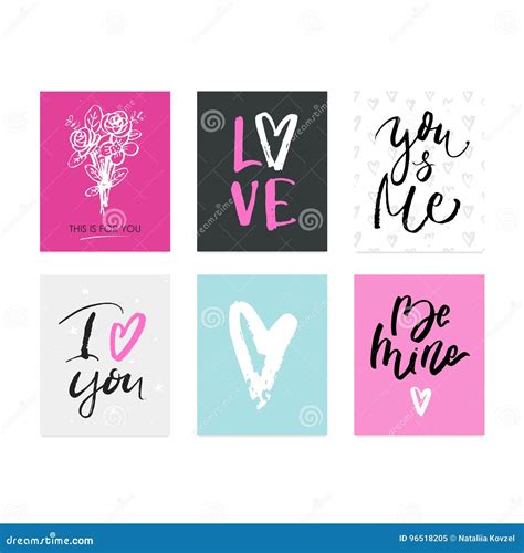 Lettering Set Of Postcards Stickers Or Banners Vector Design