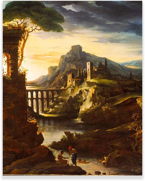 AEFER Theodore Gericault Wall Art Evening Landscape With An Aqueduct