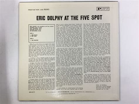 LP ERIC DOLPHY AT THE FIVE SPOT VOL 1 4104RO ジャズ一般 売買されたオークション情報