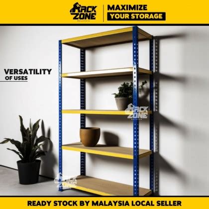 RACKZONE Yellow Blue 5 Level Rak Besi Bertingkat Boltless Rack Shelf