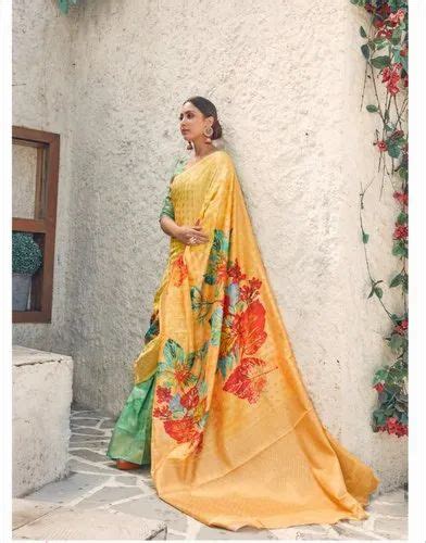 Dhanvi Clothing Party Wear Soft Weaving Silk Saree M With Blouse