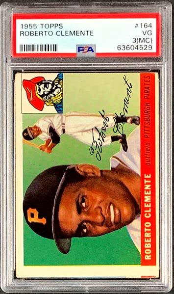 Lot Detail Topps Roberto Clemente Rookie Card Psa Vg Mc