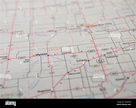 Map of the city of Ulysses, KS Stock Photo - Alamy