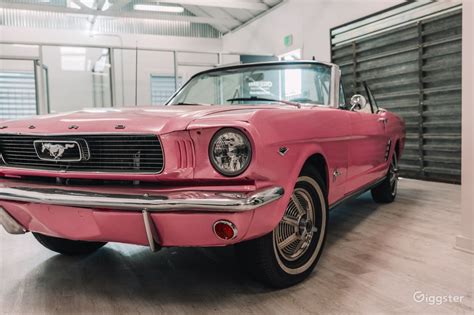 Classic California Mustang convertible Pink exterior with white ...