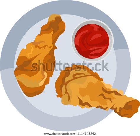 Fried Chicken Vector Illustration Stock Vector Royalty Free