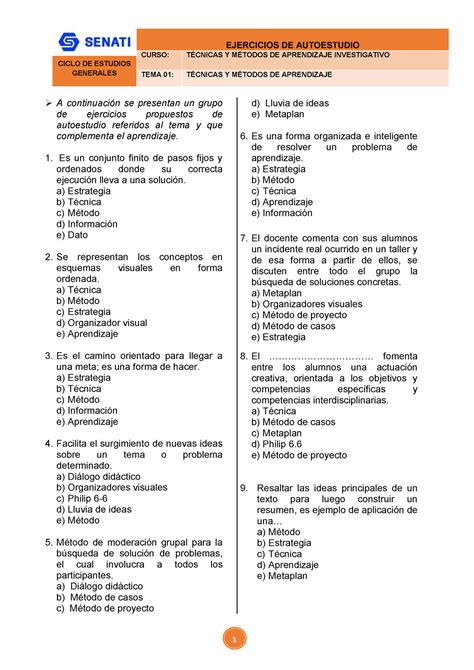 T Ejercicio Autoestudio De Matematica Ciclo De Estudios Generales