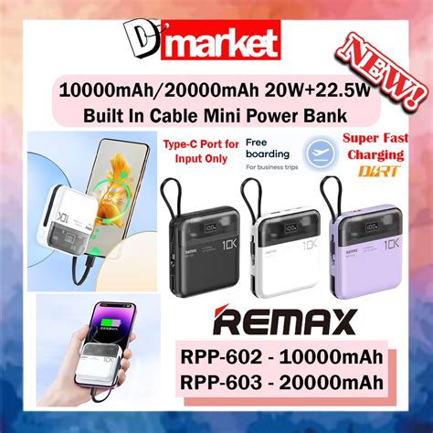 Remax Rpp Mah Rpp Mah Built In Cable Mini Power Bank