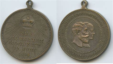 Schwarzburg Sondershausen Medaille 12 Juni 1894 G12782 Zur Silberne