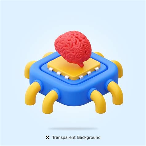 Icône 3d De Cerveau Dintelligence Artificielle Psd Psd Premium