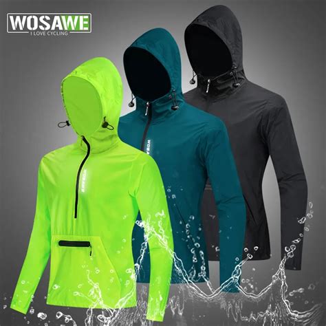 Wosawe Veste Capuche Pour Homme Coupe Vent De Cyclisme Gravel Manteau