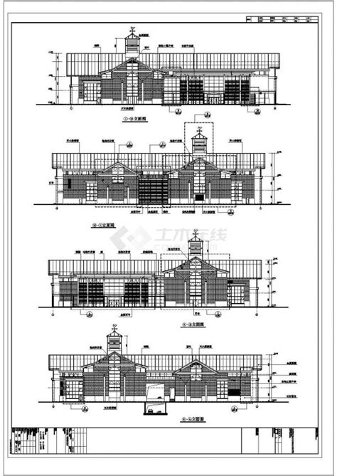 某大型超市建筑cad大样构造施工图平立剖面土木在线