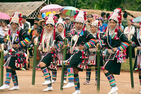 Akha Woman Performing A Traditional Dancing Stock Photo Download