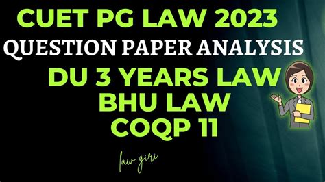 Cuet Pg Law Question Paper Coqp Paper Analysis Du Bhu