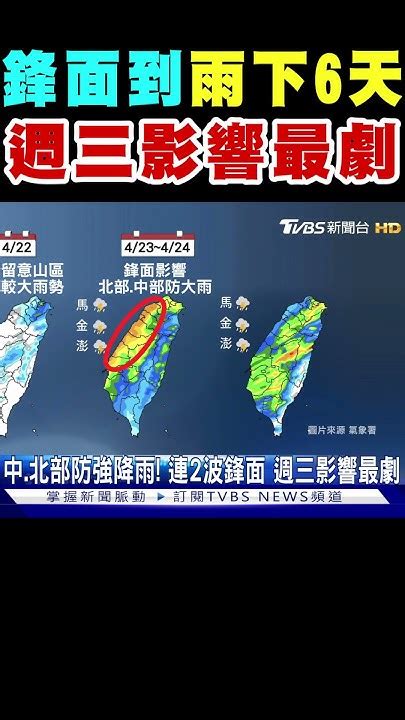 鋒面到「雨下6天」 連2波鋒面 週三影響最劇｜tvbs新聞 Tvbsnews01 Youtube