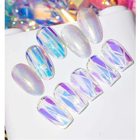 Temuaurora Glass Paper Foil Magic Star Sky Nail Art Design Sticker Kit