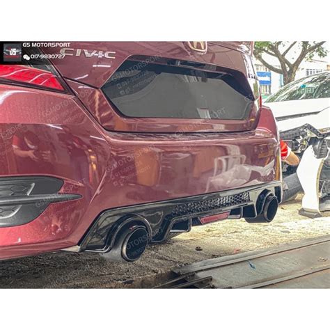 Honda Civic Fc Rear Bumper Diffuser Shopee Malaysia