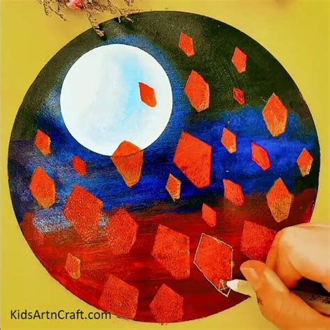 Beautiful Lantern Night Scenery Painting Tutorial - Kids Art & Craft