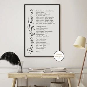 Saint Francis Prayer Bible Verse Print Prayer of St Francis - Etsy