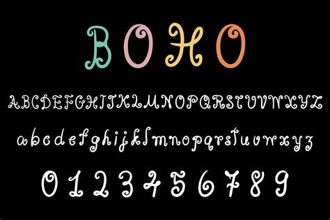 Alphabet Letters And Numbers Boho Font Set A Z Vector And